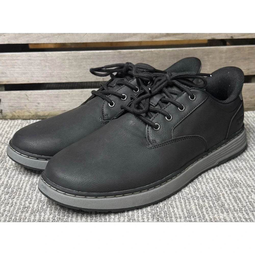 Skechers Swift Fit Shoes Mens Size 10 Black Hands Free Memory Foam Casual